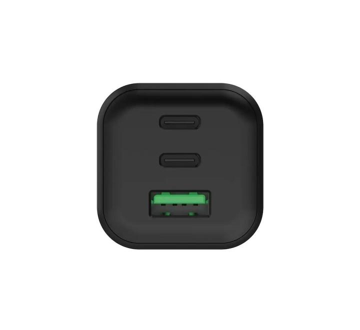 Încărcător USB-C GaN 65W, 2 Porturi USB-C, 1 USB-A 18W, PD, PPS, Compact, Negru