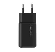 Încărcător USB-C GaN 65W, 2 Porturi USB-C, 1 USB-A 18W, PD, PPS, Compact, Negru