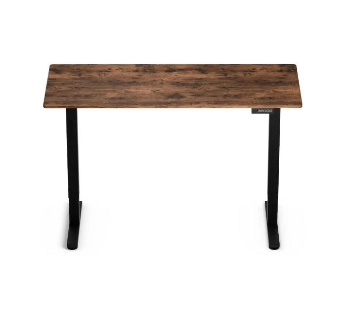 Birou cu Înălțime Reglabilă Electric, Blat 140x60cm, 3 Poziții Memorate, Negru/Rustic