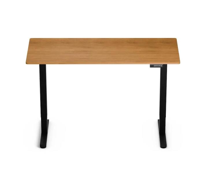 Birou cu Înălțime Reglabilă Electric, Blat 140x60cm, 3 Poziții Memorate, Negru/Lemn