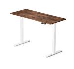 Birou cu Înălțime Reglabilă Electric, Blat 140x60cm, Alb/Rustic
