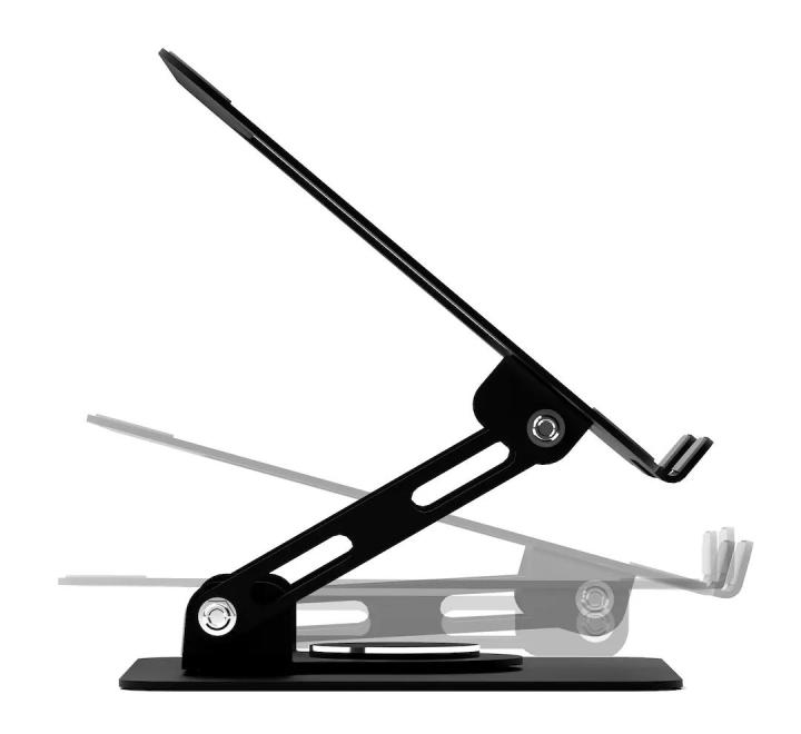 Suport Laptop Rotativ, Reglabil 2,5-22 cm, Oțel, Negru