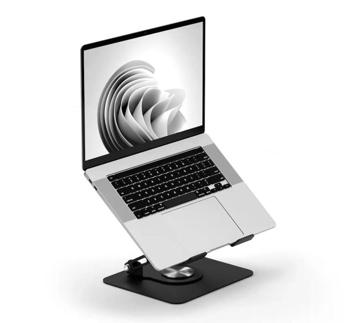 Suport Laptop Rotativ, Reglabil 2,5-22 cm, Oțel, Negru