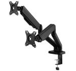 Suport Monitoare M2 Pro, Dublu, cu Arc Gazos, Reglabil, 75x75/100x100, Negru