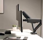 Suport Monitoare M2 Pro, Dublu, cu Arc Gazos, Reglabil, 75x75/100x100, Negru