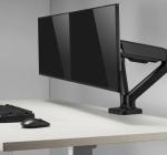 Suport Monitoare M2 Pro, Dublu, cu Arc Gazos, Reglabil, 75x75/100x100, Negru
