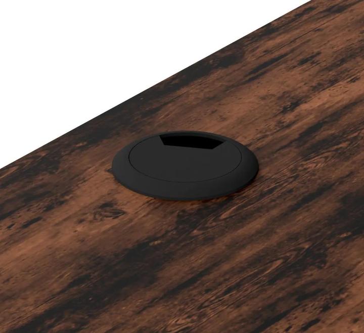 Birou cu Înălțime Reglabilă Electric, Blat 120x60cm, Negru/Rustic