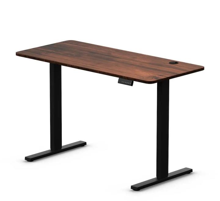 Birou cu Înălțime Reglabilă Electric, Blat 120x60cm, Negru/Rustic