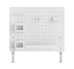 Panou Perforat Organizator Birou, Capacitate 10 kg, Oțel + ABS, Alb, 57.5x52cm