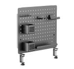 Panou Perforat Organizator Birou, Capacitate 10 kg, Oțel + ABS, Negru, 57.5x52cm