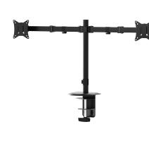 Suport Dual Monitor Reglabil 360°, Capacitate 9 kg/ramă, Negru, 75x75/100x100mm