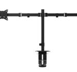 Suport Dual Monitor Reglabil 360°, Capacitate 9 kg/ramă, Negru, 75x75/100x100mm