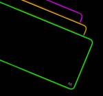 Mousepad cu Iluminare RGB, Microfibră + Cauciuc Antiderapant, Grosime 3mm, Negru, 80x30cm
