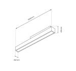 Corp Iluminat pentru Șină Magnetică 20mm, L600mm, 24W, 4000K