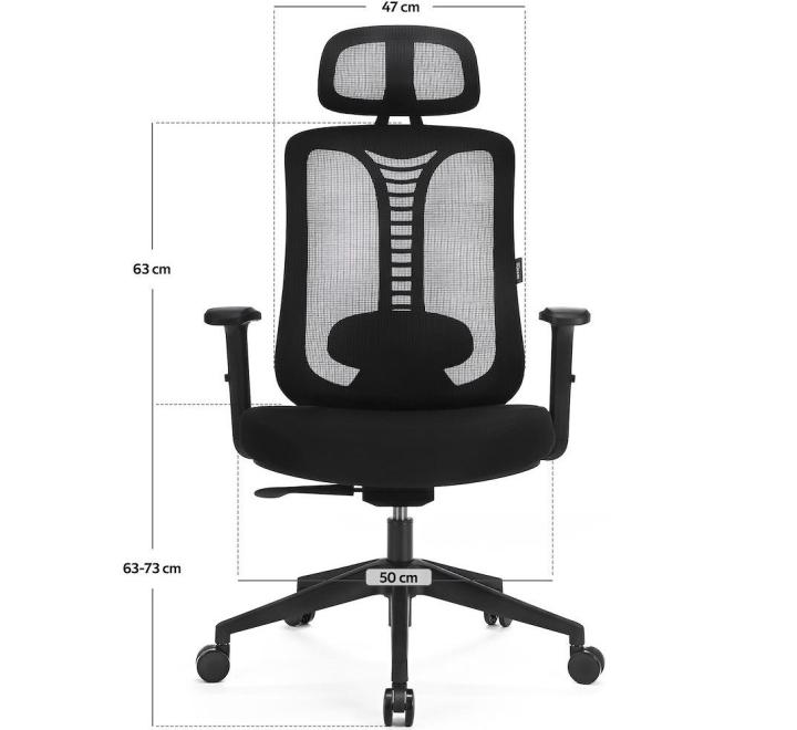 Scaun de Birou Ergonomic, Reglabil, LVN System Ergo Essential, Negru