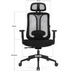 Scaun de Birou Ergonomic, Reglabil, LVN System Ergo Essential, Negru
