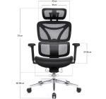 Scaun de Birou Ergonomic, Reglabil, LVN System Control Pro, Negru