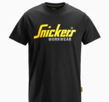 Tricou de bărbați, bumbac 100%, Snickers Workwear Classic Logo, 2586, Black - Mărime : 2XL