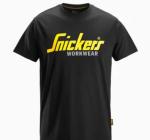 Tricou de bărbați, bumbac 100%, Snickers Workwear Classic Logo, 2586, Black - Mărime : 2XL