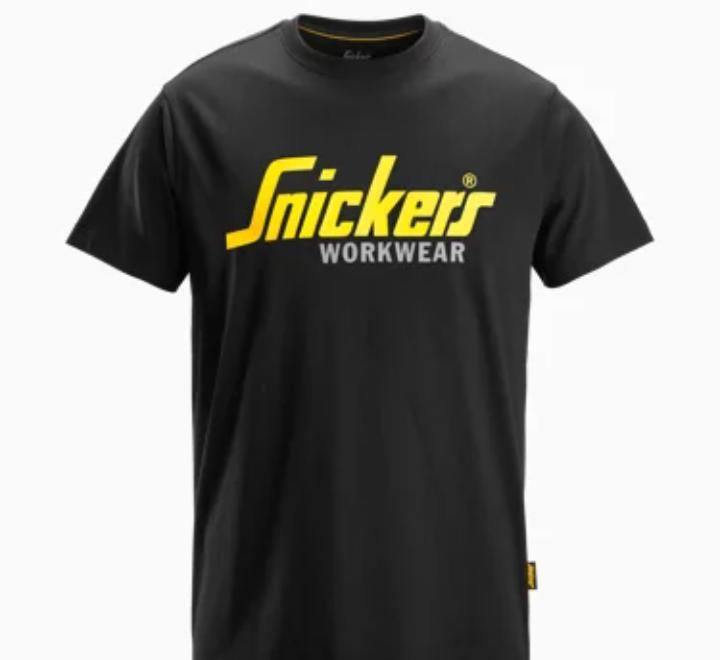 Tricou de bărbați, bumbac 100%, Snickers Workwear Classic Logo, 2586, Black - Mărime : L