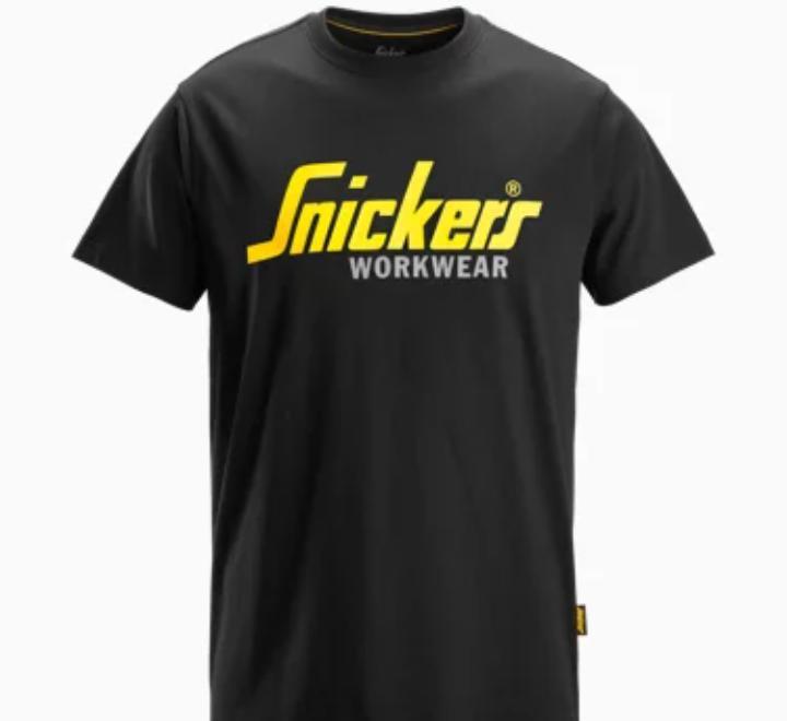 Tricou de bărbați, bumbac 100%, Snickers Workwear Classic Logo, 2586, Black - Mărime : M