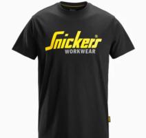 Tricou de bărbați, bumbac 100%, Snickers Workwear Classic Logo, 2586, Black - Mărime : M