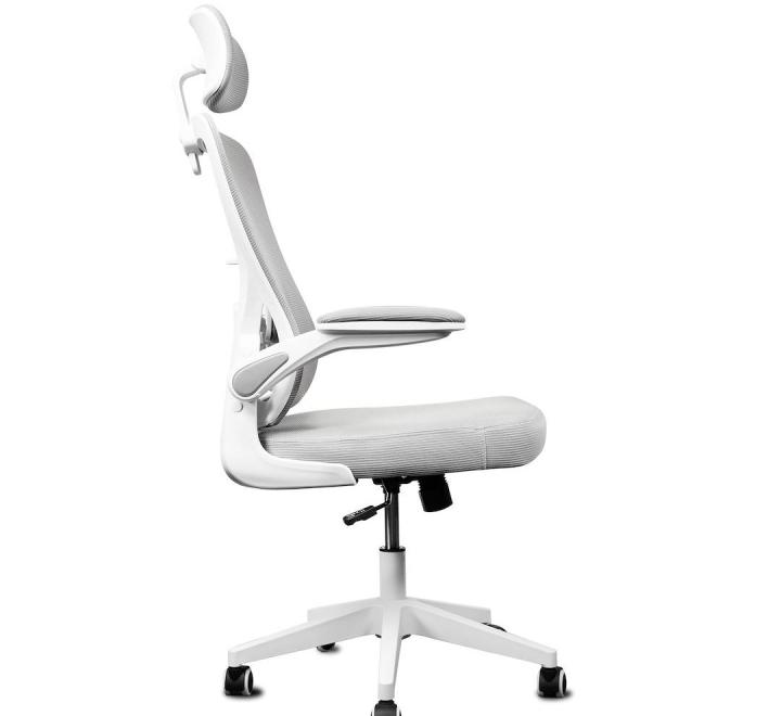 Scaun de Birou Ergonomic, Reglabil, LVN System Ergo Lite, Alb