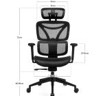 Scaun de Birou Ergonomic, Reglabil, LVN System Control Series, Negru