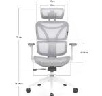 Scaun de Birou Ergonomic, Reglabil, LVN System Control Series, Alb