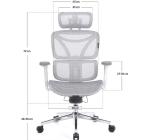 Scaun de Birou Ergonomic, Reglabil, LVN System Control Pro, Alb