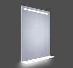 Oglindă LED, cu Poliță, Lumină Reglabilă, 26W, 3000K, Dezaburire, 2 Difuzoare Bluetooth, 600x800mm