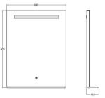 Oglindă LED, cu Poliță, Lumină Reglabilă, 26W, 3000K, Dezaburire, 2 Difuzoare Bluetooth, 600x800mm