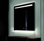 Oglindă LED, cu poliță, lumină reglabilă, dezaburire, 2 dif. bluetooth, 100x80cm