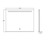 Oglindă LED, cu poliță, lumină reglabilă, dezaburire, 2 dif. bluetooth, 100x80cm