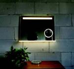 Oglindă LED, cu poliță, cu oglindă cosmetică detașabila, lumină reglabilă, dezaburire, 2 db bluetooth, 100x80cm