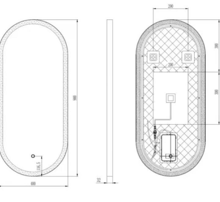 Oglindă LED cu dezaburire, cu ramă de aluminiu, auriu periat, 40x90cm