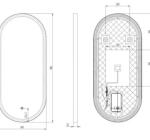 Oglindă LED cu dezaburire, cu ramă de aluminiu, auriu periat, 40x90cm