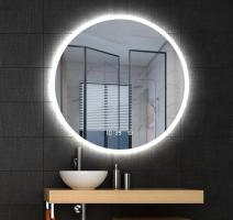 Oglindă LED, lumină reglabilă, dezaburire, ceas si temperatură, 80cm