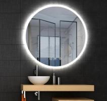 Oglindă LED, lumină reglabilă, dezaburire, ceas si temperatură, 100cm
