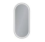 Oglindă LED cu dezaburire, cu ramă de aluminiu, negru, 40x90cm