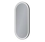 Oglindă LED cu dezaburire, cu ramă de aluminiu, negru, 40x90cm