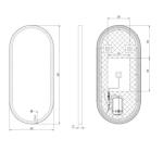 Oglindă LED cu dezaburire, cu ramă de aluminiu, negru, 40x90cm