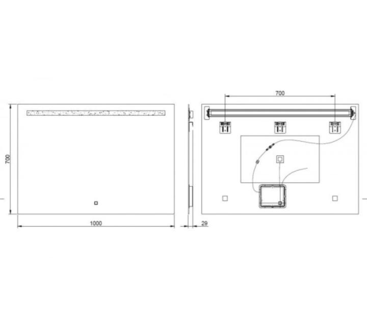 Oglinda LED 1000x700 - Anti-aburire, 2100 lm