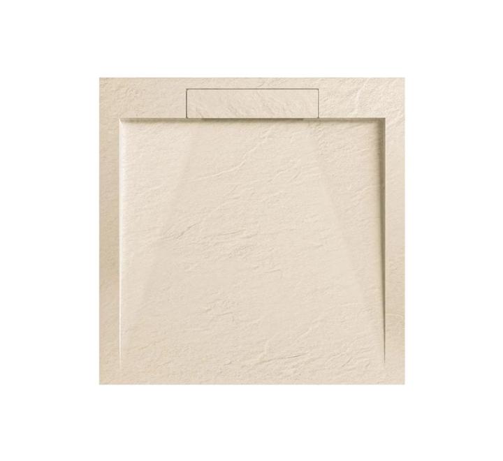 Cădiță de duș STONE 90x90 cm - Marmură Turnată, Bej Mat