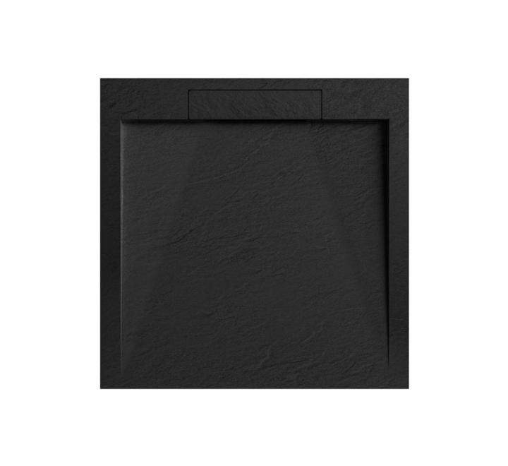 Cădiță de duș STONE 90x90 cm - Marmură Turnată, Negru Mat