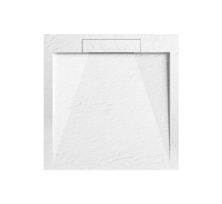 Cădiță de duș STONE 90x90 cm - Marmură Turnată, Alb Mat