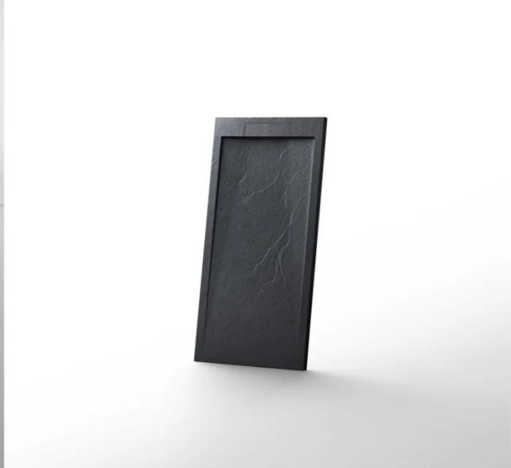Cădiță de duș STONE 120x90 cm - Marmură Turnată, Negru Mat