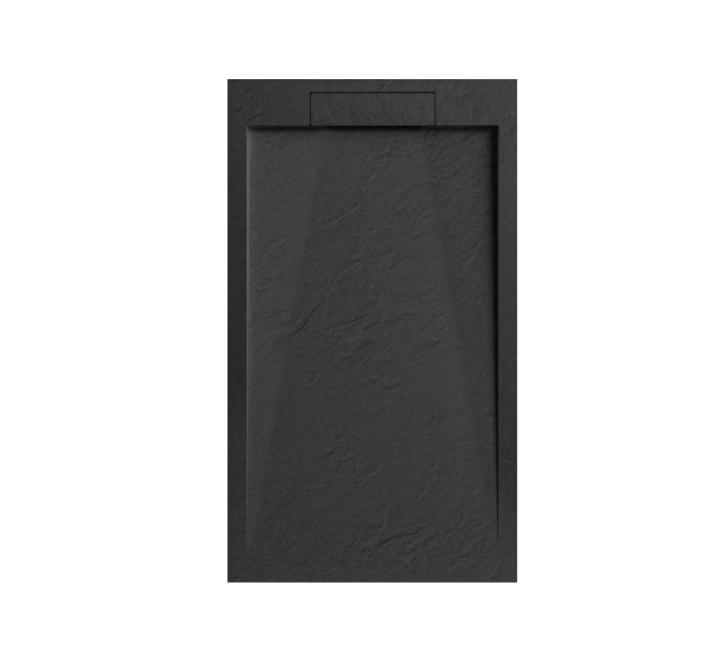 Cădiță de duș STONE 120x90 cm - Marmură Turnată, Negru Mat
