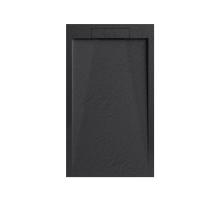 Cădiță de duș STONE 120x90 cm - Marmură Turnată, Negru Mat