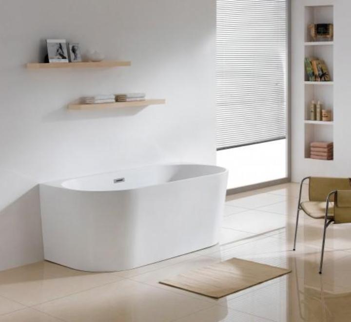 Cadă MANHATTAN din acril, freestanding, de perete, 170x80cm -alb lucios